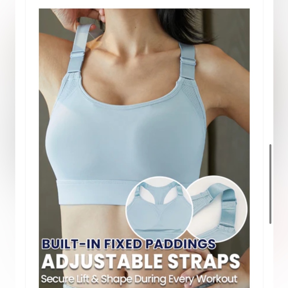 Light Blue Racerback Running Sports Bra from Forlest - Picture 3 of 8
